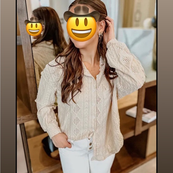 Beige Button Down - Picture 2 of 2